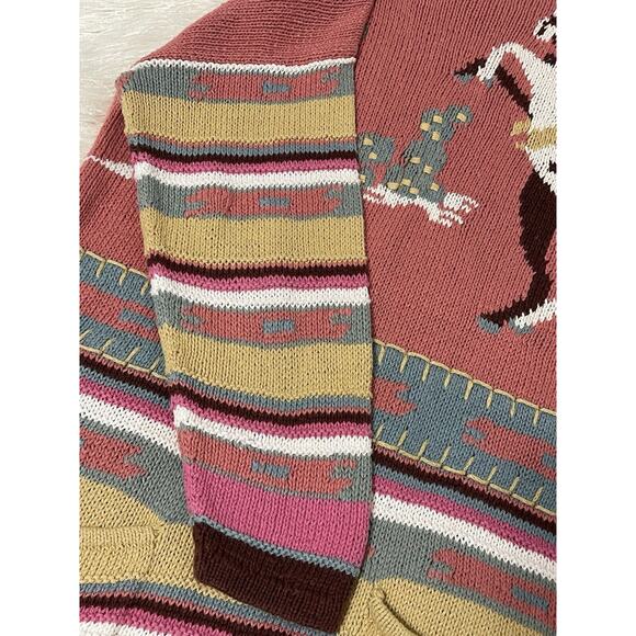 Country Shop novelty pullover sweater Southwest Theme Cactus Horses M/L - Picture 5 of 9